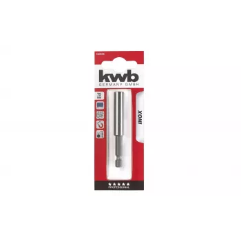 kwb INOX Bit Holder with Stainless Steel Sleeve, 1/4 inch, Magnetic, 60 mm 100100