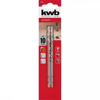 kwb 039700 HSS Stone Spiral Drill Bit 10 mm x 120 mm Cylindrical Shank (1 Piece)