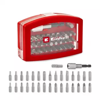 Einhell BELT CLIP 118495 set bitova za odvijač od 32 dijela s Phillips, PoziDriv, prorez, Torx i Torx bitovima otpornim na neovlašteno rukovanje u kutiji za pohranu s kopčom za remen