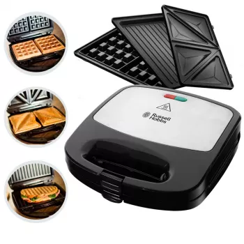 Russell Hobbs Creations 3-u-1 sendvič toster, crno-inox