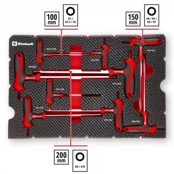 Einhell 370526 set umetaka za kovčeg od 9 dijelova za E-Case, crveno-crni