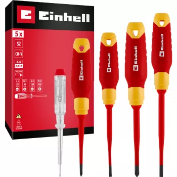 Einhell VDE set odvijača za električare, 5 dijelova, SL 4,0/5,5, PH 1/2, ispitivač napona, 370541