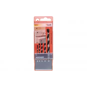KWB Rocker Wood Drill Bit Set 3-8 mm, 5-Piece, Brad Point, Plastic Cassette 044300