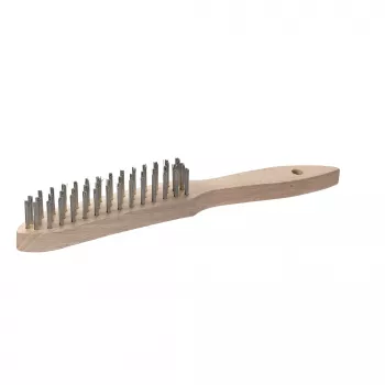kwb 919930 ručna čelična četka, 3-redna, čelična žica, valovita vlakna, plastična drška, 255 mm