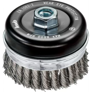 KWB AGGRESSO-FLEX® četka za posudu, pletena, valovita HSS čelična žica, 75 mm, navoj M14, za kutnu brusilicu, 1 komad (719226)