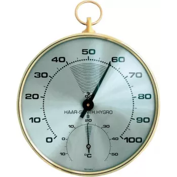 TFA Dostmann 45.2007 Analog Round Thermometer Hygrometer, White/Silver, 10 cm Diameter