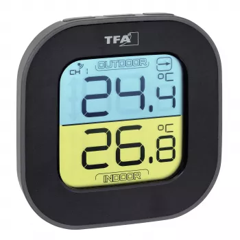 TFA Dostmann Digital Thermo-Hygrometer Square 1.5V 61x24x61mm Black 30.3068.01