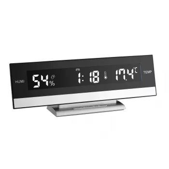 TFA Dostmann 60.2011 Quartz Alarm Clock Black, Silver