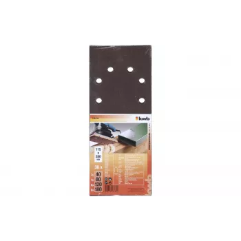 KWB 818788 listovi brusnog papira, miješane granulacije P60 P80 P120 P180, 280x115 mm, paket od 30