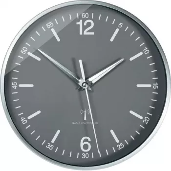 TFA Dostmann 60.3503 radio-aluminijski zidni sat, crni