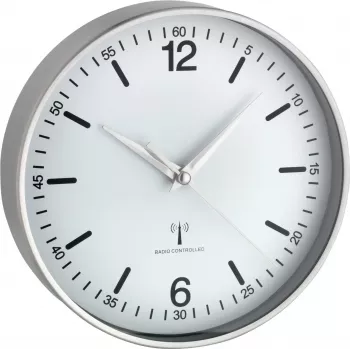 TFA Dostmann 60.3503 radio-aluminijski zidni sat, crni