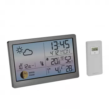 TFA Dostmann LUNA SKY 35.1169.10 Wireless Weather Station with 12-Hour Forecast, Moon Phase, Supports up to 3 Sensors