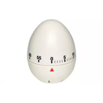 TFA DOSTMANN kuhinjski timer u obliku jajeta, mehanički, bijeli, 60 minuta, zvučni alarm, 60 x 74 mm 38.1002