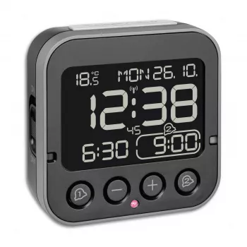 TFA Dostmann 60.2552.01 radio-budilica crna s dualnim alarmom