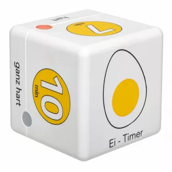 TFA Dostmann Cube Timer digitalni timer za jaja, bijelo-žuti (38.2041.07)