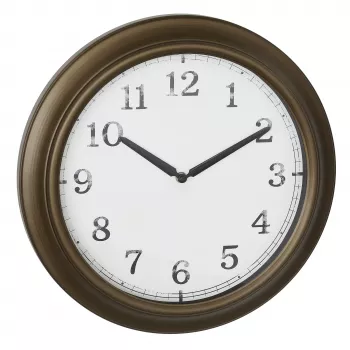 TFA Dostmann 60.3066.53 vanjski zidni sat od metala - kvarcni, mjedeni, otporan na prskanje, 387 mm, veliki zaslon