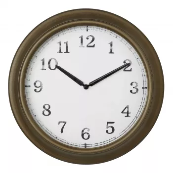 TFA Dostmann 60.3066.53 vanjski zidni sat od metala - kvarcni, mjedeni, otporan na prskanje, 387 mm, veliki zaslon