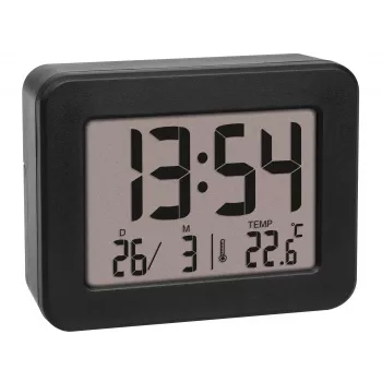 TFA 60.2044.01 Quartz Alarm Clock Black