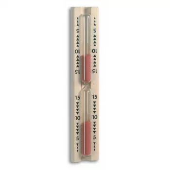 TFA Dostmann sauna pješčani sat, bukovo drvo, 15 minuta, za zidnu montažu, 33 x 53 x 286 mm 40.1001