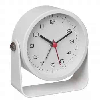 TFA Dostmann 60.1042.02 Quartz Alarm Clock White Silent Sweep Movement