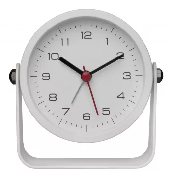 TFA Dostmann 60.1042.02 Quartz Alarm Clock White Silent Sweep Movement