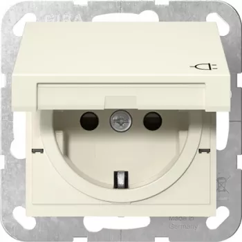 GIRA 441401 SCHUKO utičnica s preklopnim poklopcem, System 55, krem-bijela