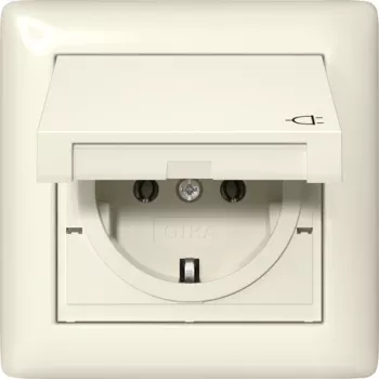 Gira 415701 SCHUKO utičnica s preklopnim poklopcem, IP44, čisto bijela