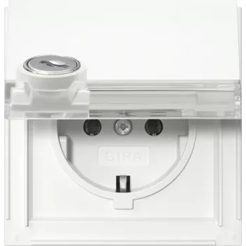 Gira 446766 SCHUKO utičnica s prekidačem na ključ, različita brava, 16 A, 250 V, podžbukna, čisto bijela sjajna