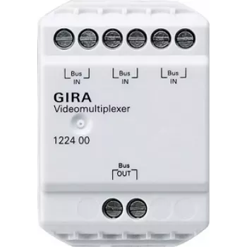 Gira 122400 video multiplekser za vrata komunikacije, 2-žični bus, 4 ulaza kamere, za DIN tračnicu, 6 TE