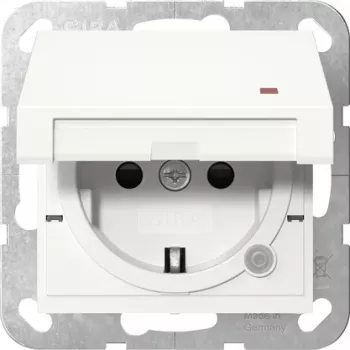 Gira System 55 SCHUKO utičnica s kontrolnom LED, čisto bijela 455227
