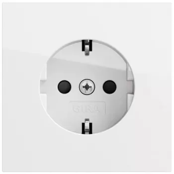 GIRA 445370 SCHUKO Socket Outlet with Switch and Hinged Cover, Pure White