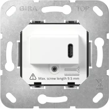 Gira SCHUKO utičnica s USB Type-C PD, 16 A, 250 V, podžbukna, crna 236200