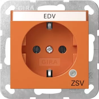 Gira 4452109 SCHUKO Socket Outlet with Control LED and Hinged Cover, Pure White Glossy