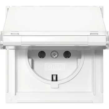 GIRA 441066 SCHUKO utičnica s poklopcem, Gira TX_44, čisto bijela
