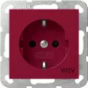 Gira 4453108 Schuko Socket Outlet with Increased Touch Protection, Red