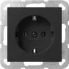 Gira System 55 SCHUKO utičnica s preklopnim poklopcem, crna 4180005