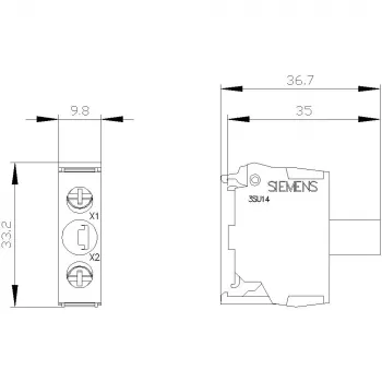 SIEMENS SIRIUS ACT LED modul s integriranom LED, 24V AC/DC, zeleni, vijčana stezaljka 3SU14012BB401AA0