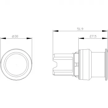 Siemens SIRIUS ACT prednji element gljivastog tipkala, plastika, zeleni, 40 mm, s povratom 3SU1000-1AD40-0AA0