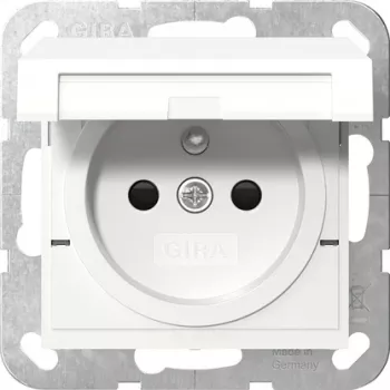 Gira 448803 Socket Outlet with Earthing Pin, Hinged Lid and Shutter