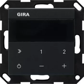 GIRA 2320005 UP Radio IP System 55 podžbukni internetski radio s DAB+ i UKV, Bluetooth, Wi-Fi, Multiroom, mat crni