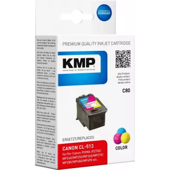 KMP C80 Tri-Color Ink Cartridge (Cyan, Magenta, Yellow) - 13 ml - Compatible for Canon PIXMA MP230, MP252, MP258, MP272, MP280, MP282, MP495, MP499, MX360, MX410, MX420 1512.4530