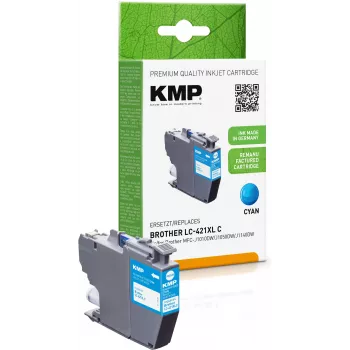 KMP Remanufactured Cyan Ink Cartridge for Brother MFC-J1010DW (LC421XLC, 500 pages, 7 ml) 1548,4003