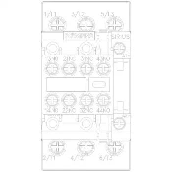 Siemens 3RT2026-1BB44-3MA0 Contactor, 11kW/400V, 2NO+2NC, 24V Coil
