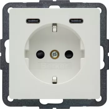 Hager Berker Q.x SCHUKO utičnica s USB-C PD 20W, polarna bijela 48156089