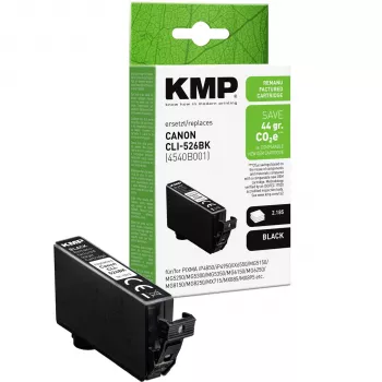KMP Compatible Black Ink Cartridge for Canon CLI-526 BK (1513, 4011)
