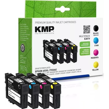 KMP MULTIPACK E201V - paket od 4 - crna, žuta, cijan, magenta - kompatibilna - tintna patrona (alternativa: Epson 603XL) (1650,4005)