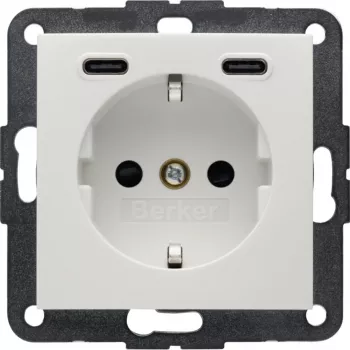 Berker SCHUKO utičnica s USB-C PD 20W, S.1, polarna bijela sjajna 48158989