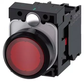 Siemens SIRIUS ACT osvijetljena tipka, kompletna jedinica, plastika, crvena, 22 mm, 1NO+1NC, 24 V AC/DC LED 3SU1102-0AB20-1CA0