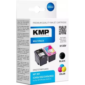 KMP MULTIPACK H135V - 2-Pack Black & Tri-Color Ink Cartridges (Alternative to HP 301XL)