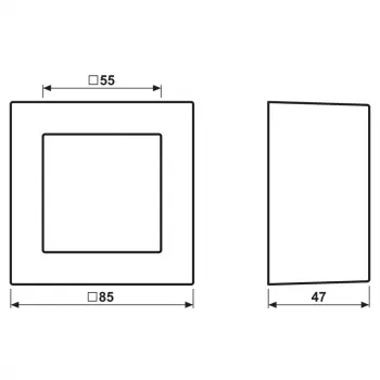 JUNG A 5581 BF A SWM nadžbukna kapa 1-struka, A CUBE, lakirani termoplast, grafitno crna mat